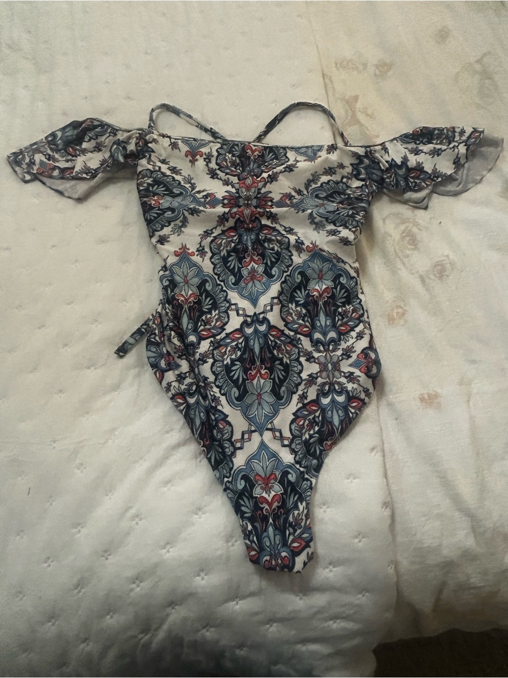 Becca Cold Shoulder Floral One-Piece Swimsuit NWOT 1X